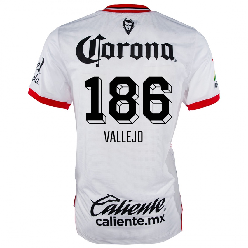 Kinder Saúl Vallejo #186 Weiß Rot Auswärtstrikot Trikot 2024/25 T-Shirt