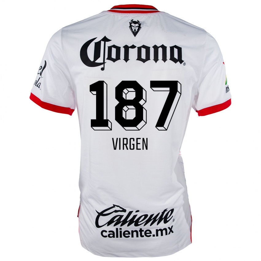 Kinder Oswaldo Virgen #187 Weiß Rot Auswärtstrikot Trikot 2024/25 T-Shirt