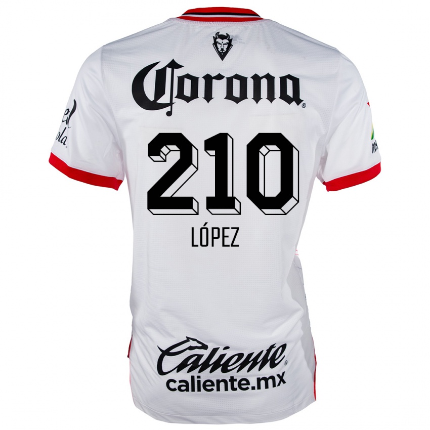 Kinder Juan López #210 Weiß Rot Auswärtstrikot Trikot 2024/25 T-Shirt