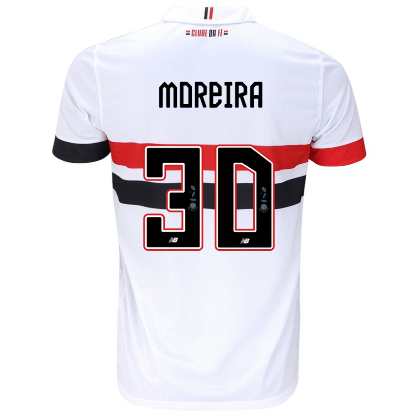 Herren João Moreira #30 Weiß Rot Schwarz Heimtrikot Trikot 2024/25 T-Shirt