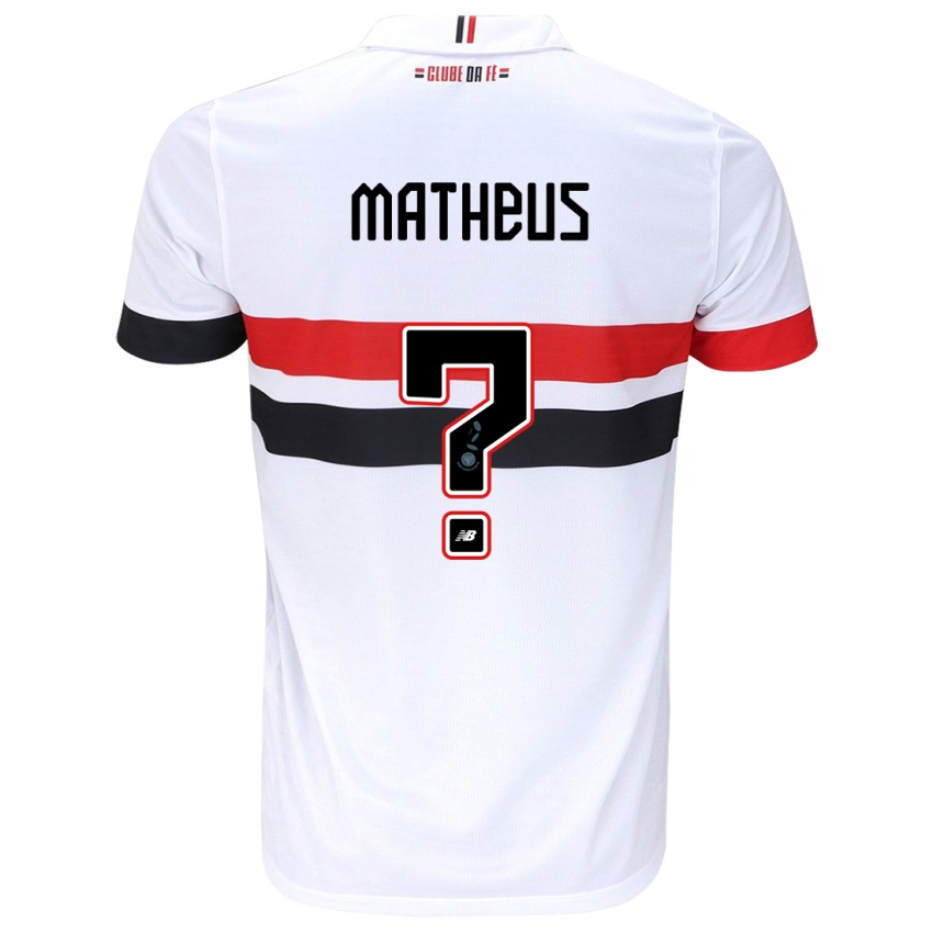 Herren Guilherme Matheus #0 Weiß Rot Schwarz Heimtrikot Trikot 2024/25 T-Shirt