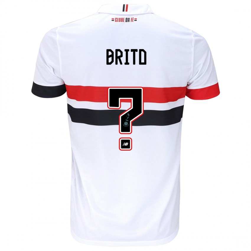 Herren Eduardo Brito #0 Weiß Rot Schwarz Heimtrikot Trikot 2024/25 T-Shirt