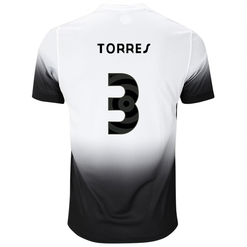 Herren Felix Torres #3 Weiß Schwarz Heimtrikot Trikot 2024/25 T-Shirt