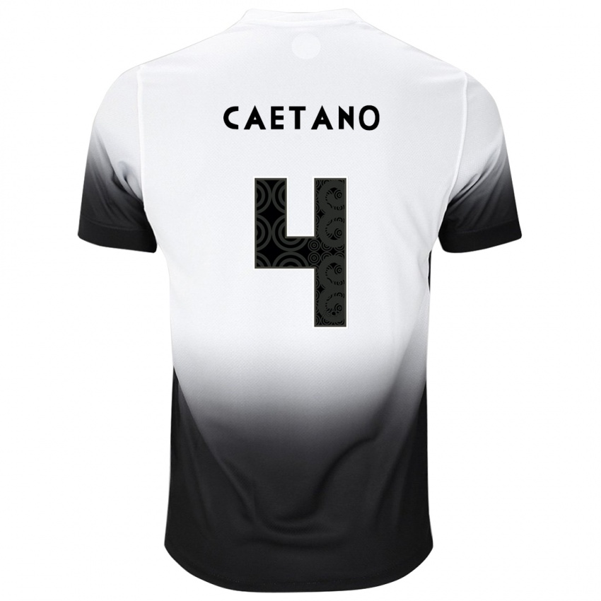 Herren Caetano #4 Weiß Schwarz Heimtrikot Trikot 2024/25 T-Shirt