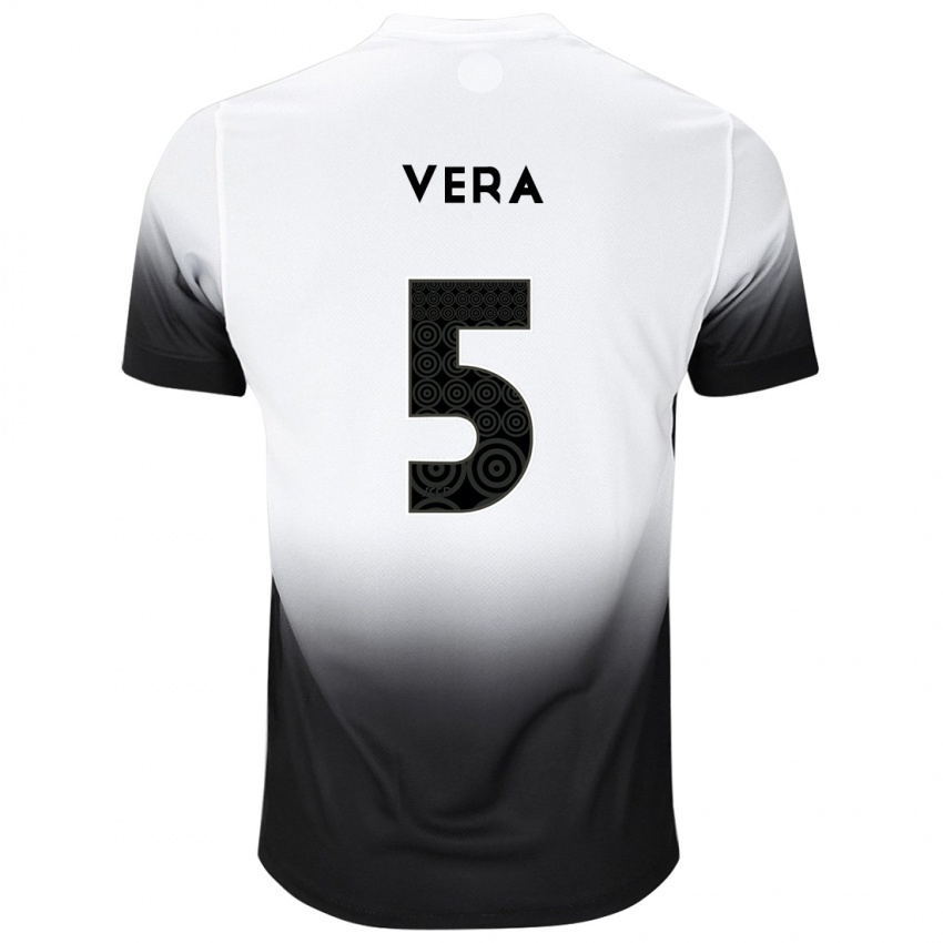 Herren Fausto Vera #5 Weiß Schwarz Heimtrikot Trikot 2024/25 T-Shirt