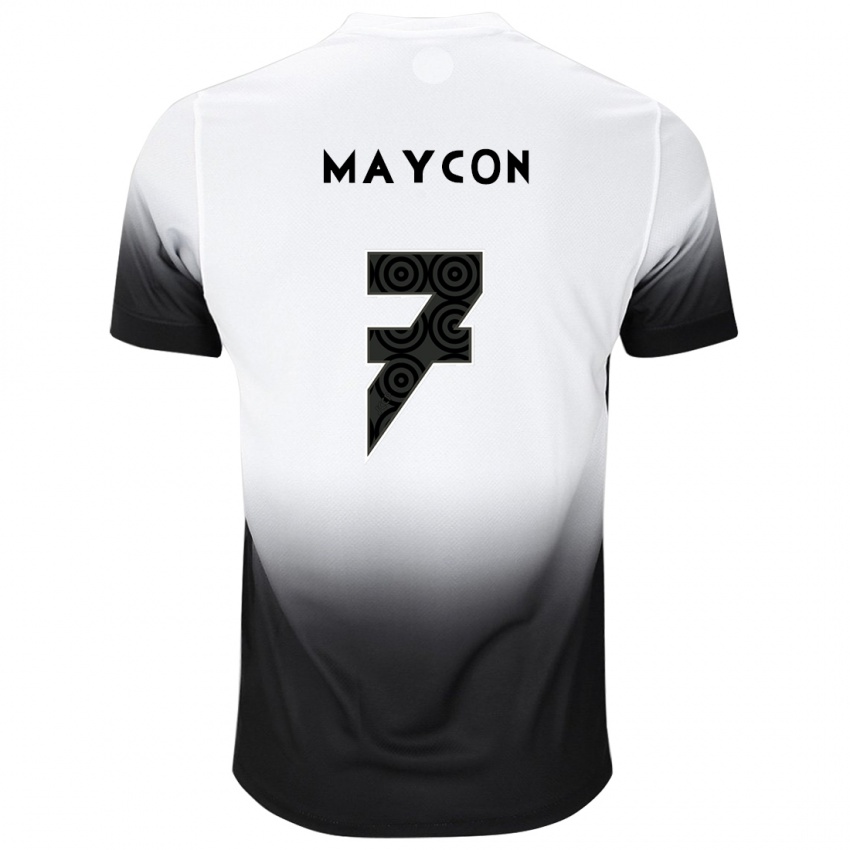 Herren Maycon #7 Weiß Schwarz Heimtrikot Trikot 2024/25 T-Shirt