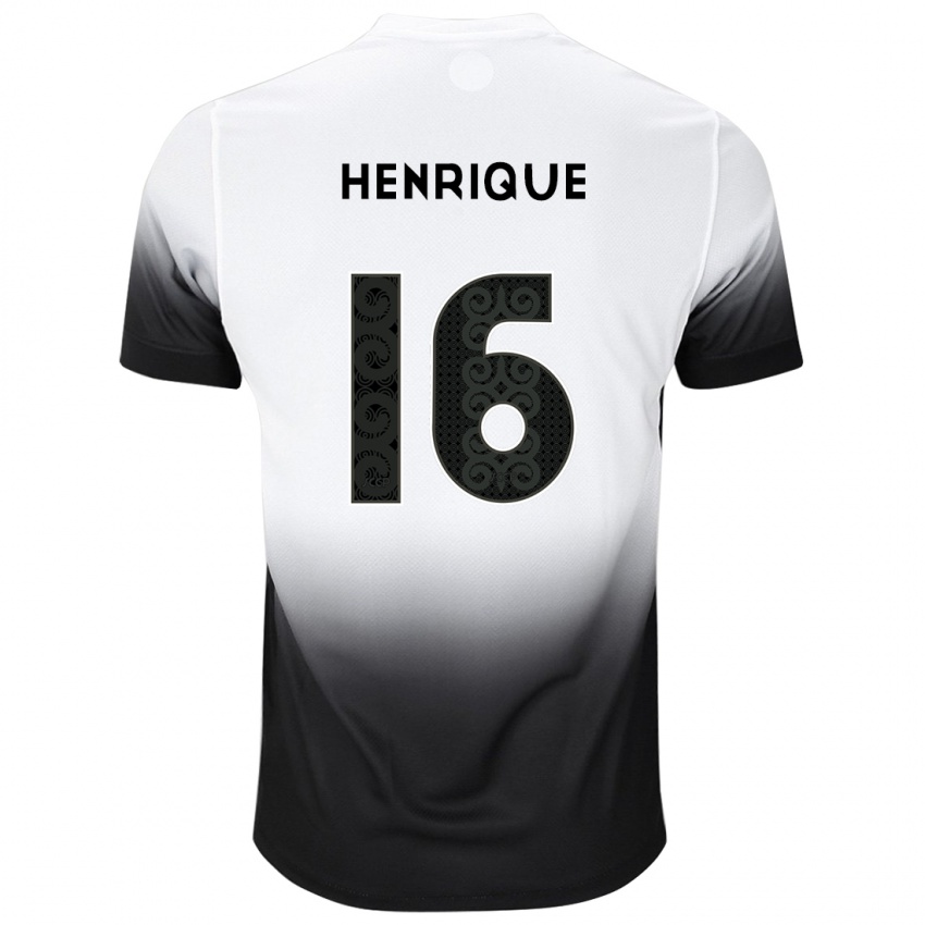 Herren Pedro Henrique #16 Weiß Schwarz Heimtrikot Trikot 2024/25 T-Shirt