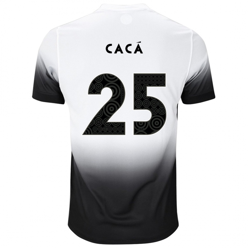 Herren Cacá #25 Weiß Schwarz Heimtrikot Trikot 2024/25 T-Shirt