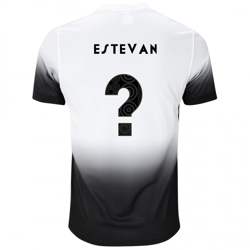 Herren Estevan #0 Weiß Schwarz Heimtrikot Trikot 2024/25 T-Shirt