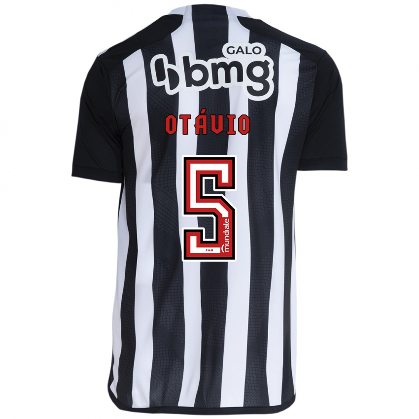 Herren Otávio #5 Weiß Schwarz Heimtrikot Trikot 2024/25 T-Shirt