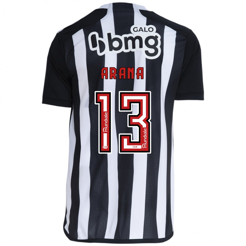 Herren Guilherme Arana #13 Weiß Schwarz Heimtrikot Trikot 2024/25 T-Shirt