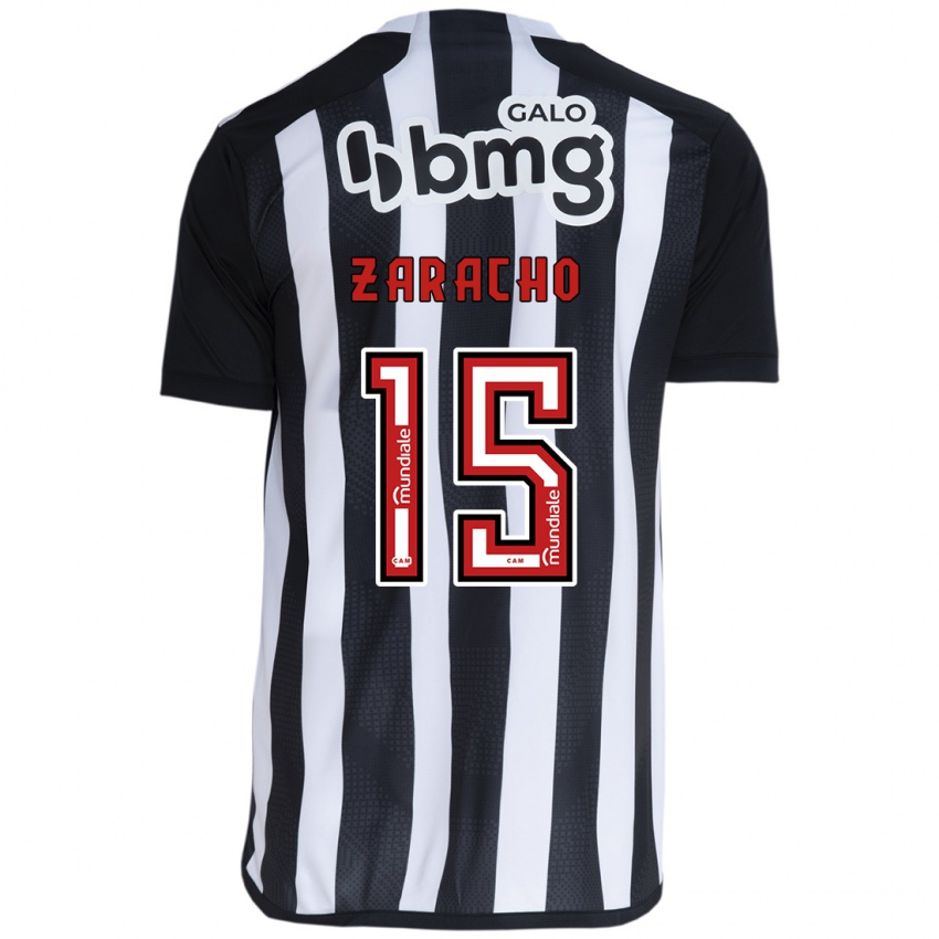 Herren Matias Zaracho #15 Weiß Schwarz Heimtrikot Trikot 2024/25 T-Shirt