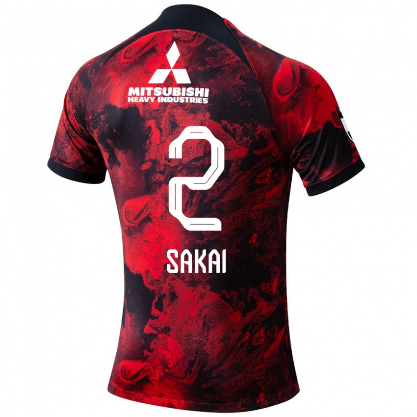 Herren Hiroki Sakai #2 Rot Schwarz Heimtrikot Trikot 2024/25 T-Shirt