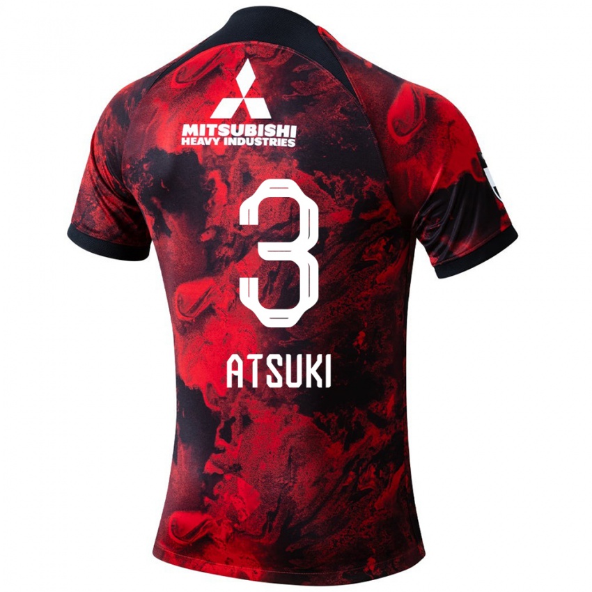 Herren Atsuki Ito #3 Rot Schwarz Heimtrikot Trikot 2024/25 T-Shirt