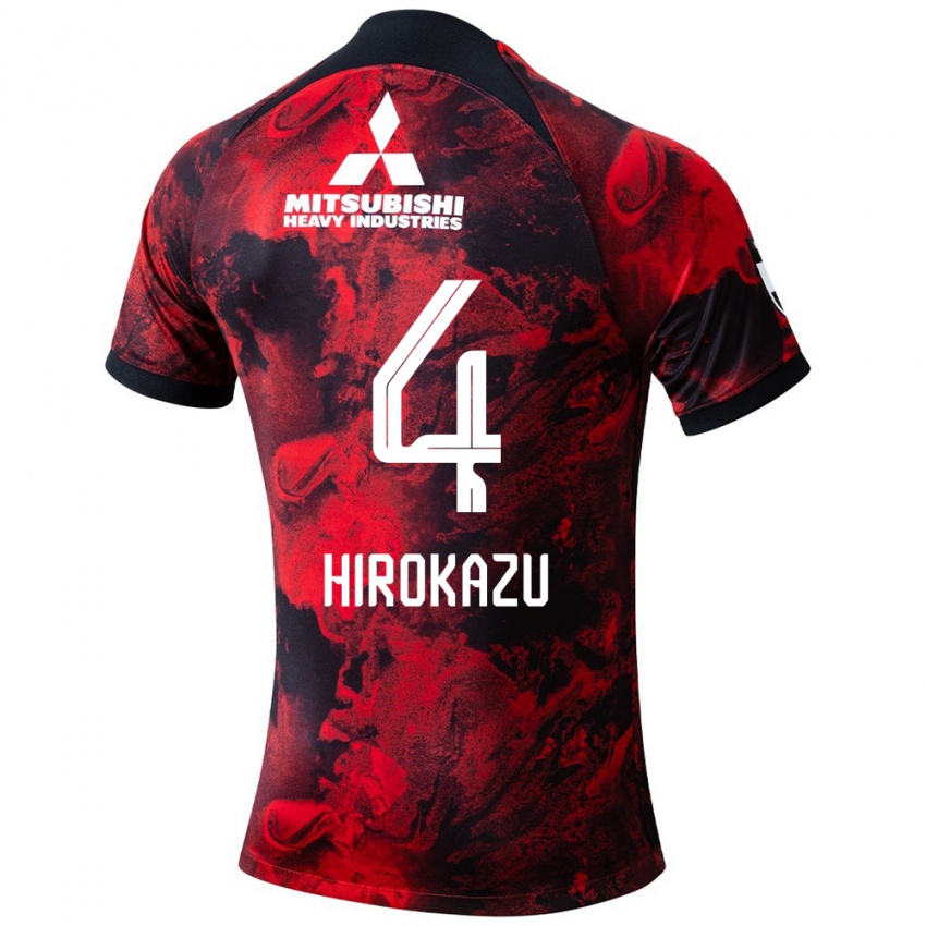 Herren Hirokazu Ishihara #4 Rot Schwarz Heimtrikot Trikot 2024/25 T-Shirt