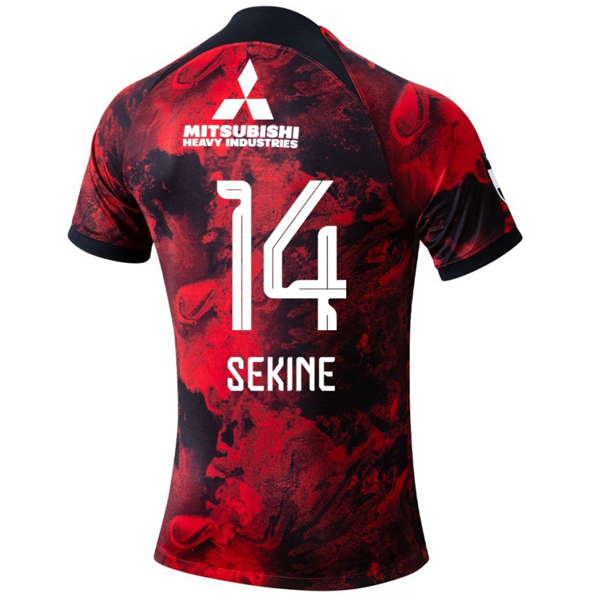 Herren Takahiro Sekine #14 Rot Schwarz Heimtrikot Trikot 2024/25 T-Shirt