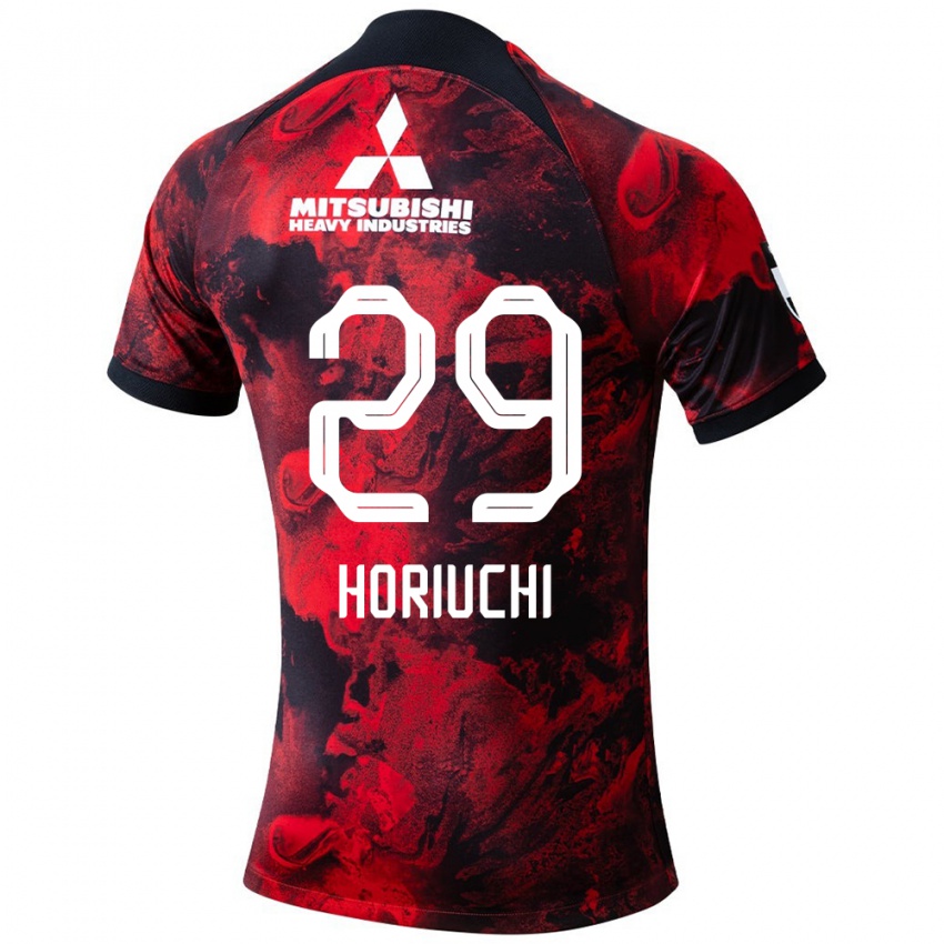 Herren Yota Horiuchi #29 Rot Schwarz Heimtrikot Trikot 2024/25 T-Shirt