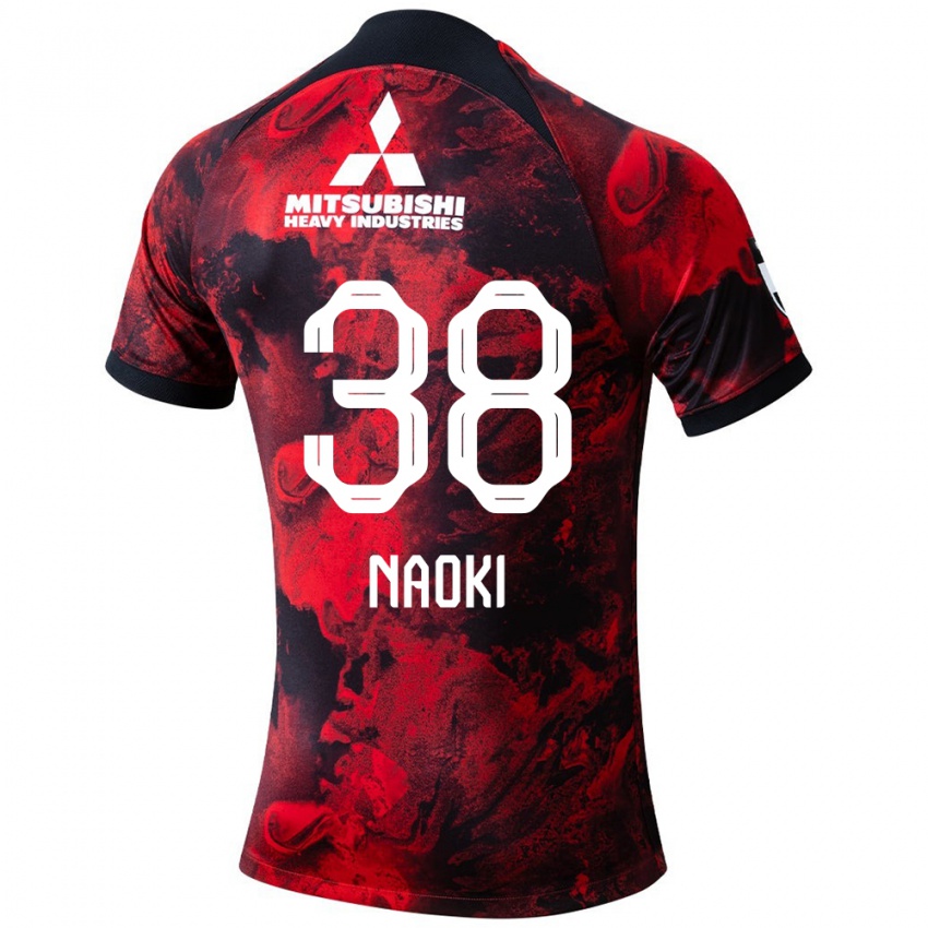 Herren Naoki Maeda #38 Rot Schwarz Heimtrikot Trikot 2024/25 T-Shirt