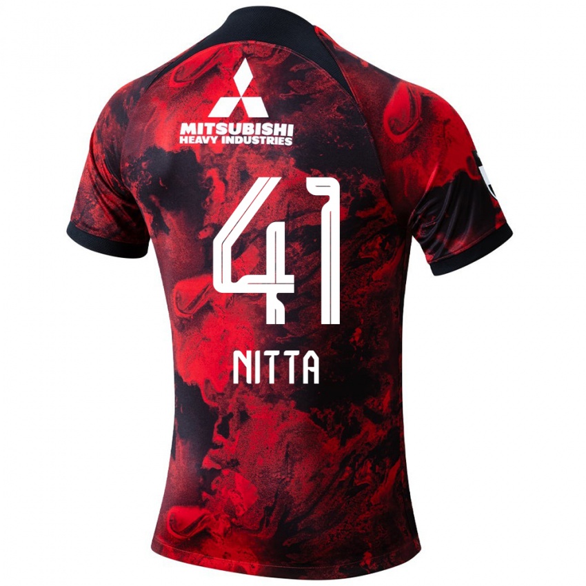 Herren Rio Nitta #41 Rot Schwarz Heimtrikot Trikot 2024/25 T-Shirt