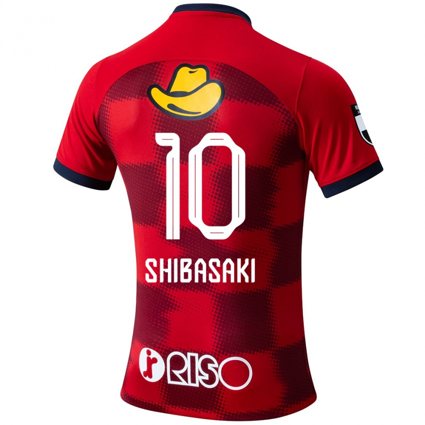 Herren Gaku Shibasaki #10 Rot Blau Weiß Heimtrikot Trikot 2024/25 T-Shirt