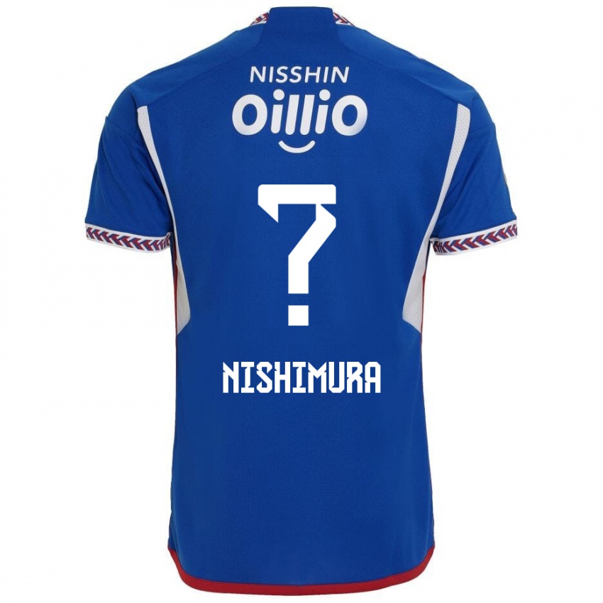 Herren Takuma Nishimura #0 Blau Weiß Rot Heimtrikot Trikot 2024/25 T-Shirt