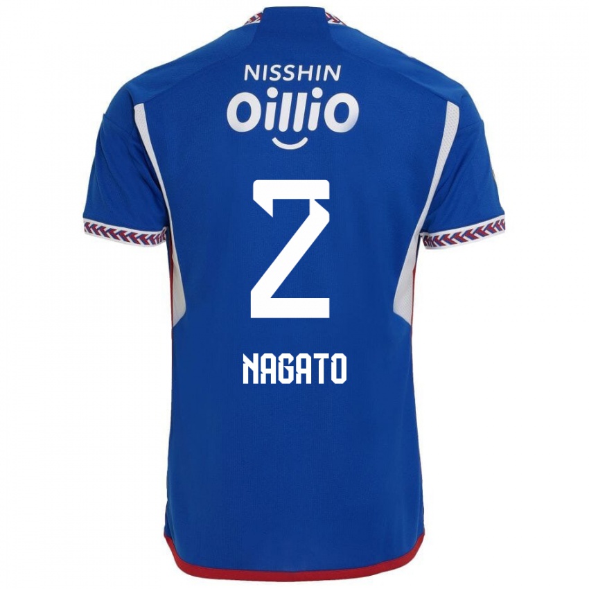 Herren Katsuya Nagato #2 Blau Weiß Rot Heimtrikot Trikot 2024/25 T-Shirt