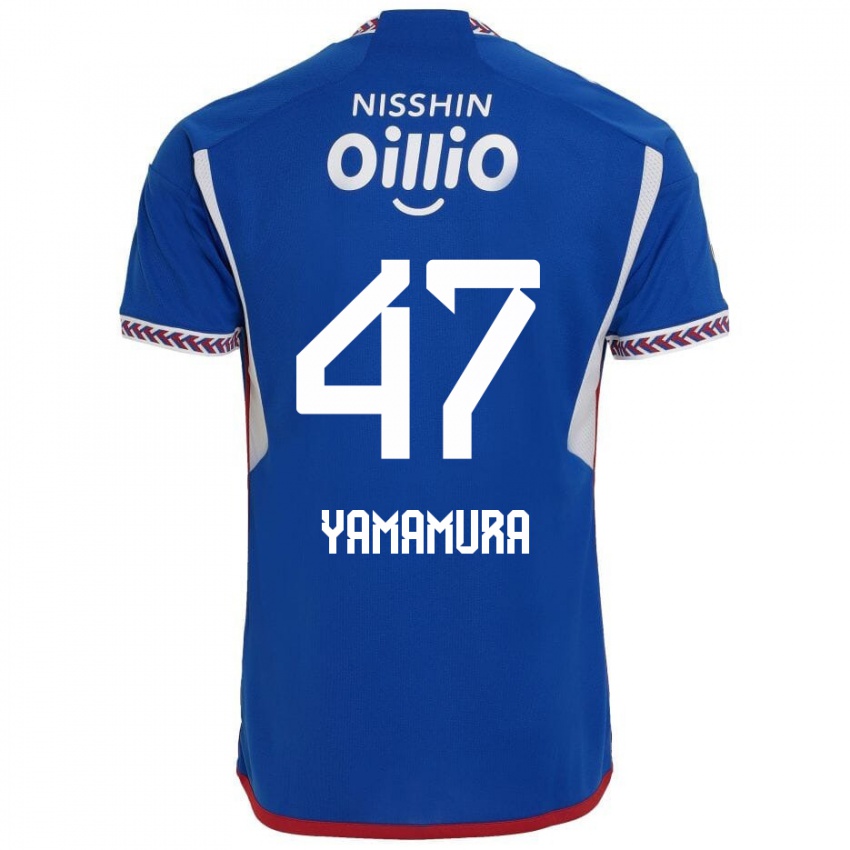 Herren Kazuya Yamamura #47 Blau Weiß Rot Heimtrikot Trikot 2024/25 T-Shirt