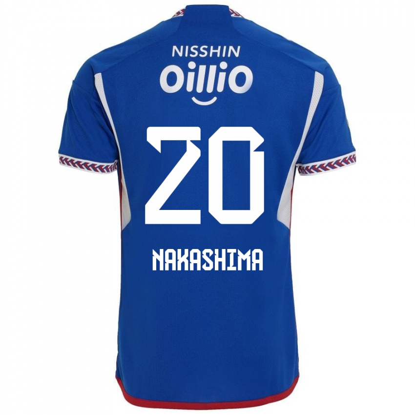 Herren Rikuto Nakashima #20 Blau Weiß Rot Heimtrikot Trikot 2024/25 T-Shirt