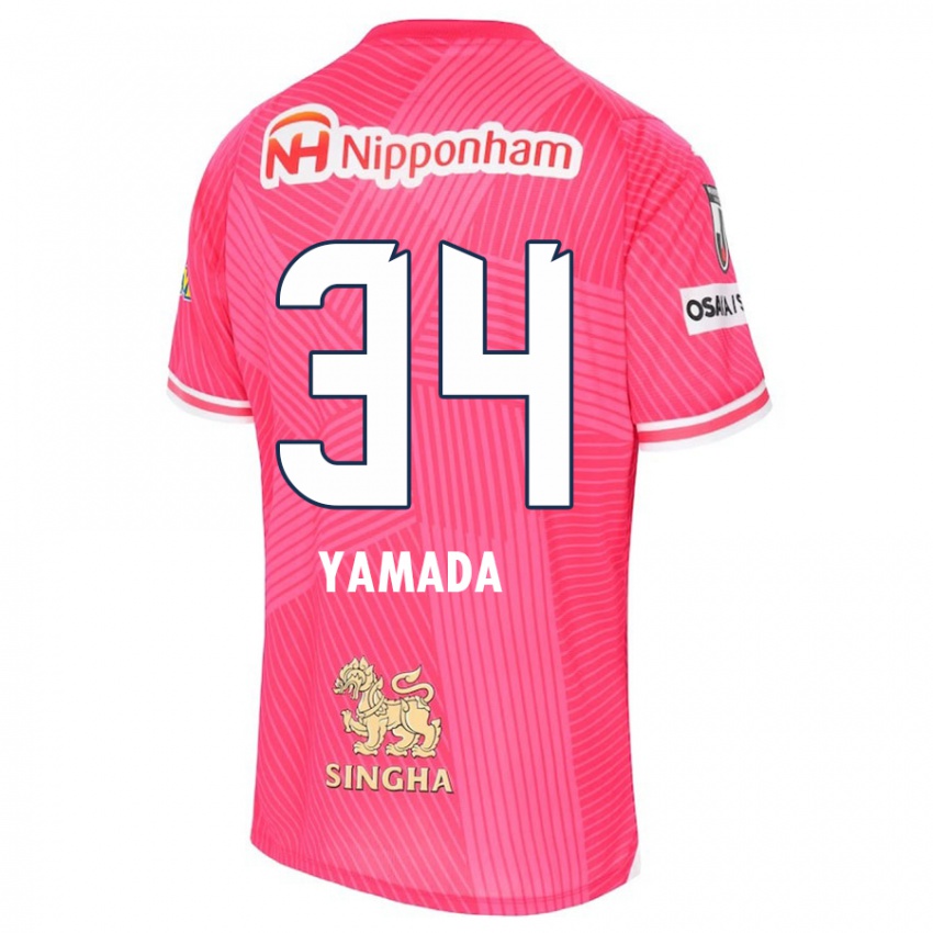 Herren Hiroto Yamada #34 Rosa Weiß Heimtrikot Trikot 2024/25 T-Shirt