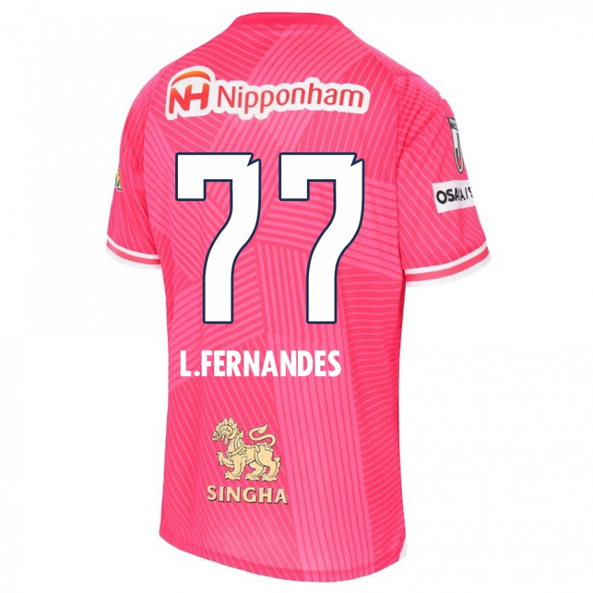 Herren Lucas Fernandes #77 Rosa Weiß Heimtrikot Trikot 2024/25 T-Shirt