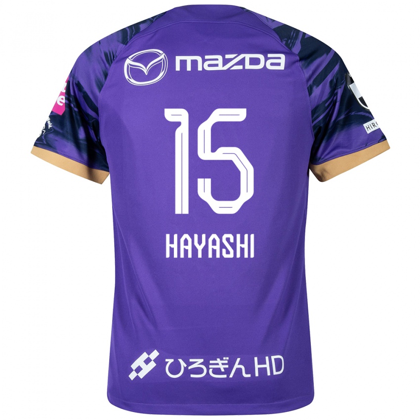 Herren Shunta Hayashi #15 Lila Weiß Heimtrikot Trikot 2024/25 T-Shirt