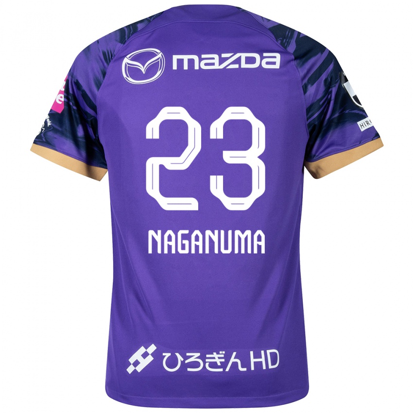 Herren Seimei Naganuma #23 Lila Weiß Heimtrikot Trikot 2024/25 T-Shirt