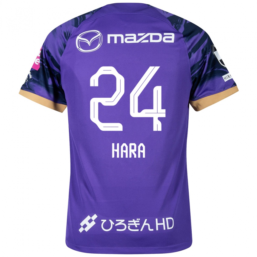 Herren Minato Hara #24 Lila Weiß Heimtrikot Trikot 2024/25 T-Shirt