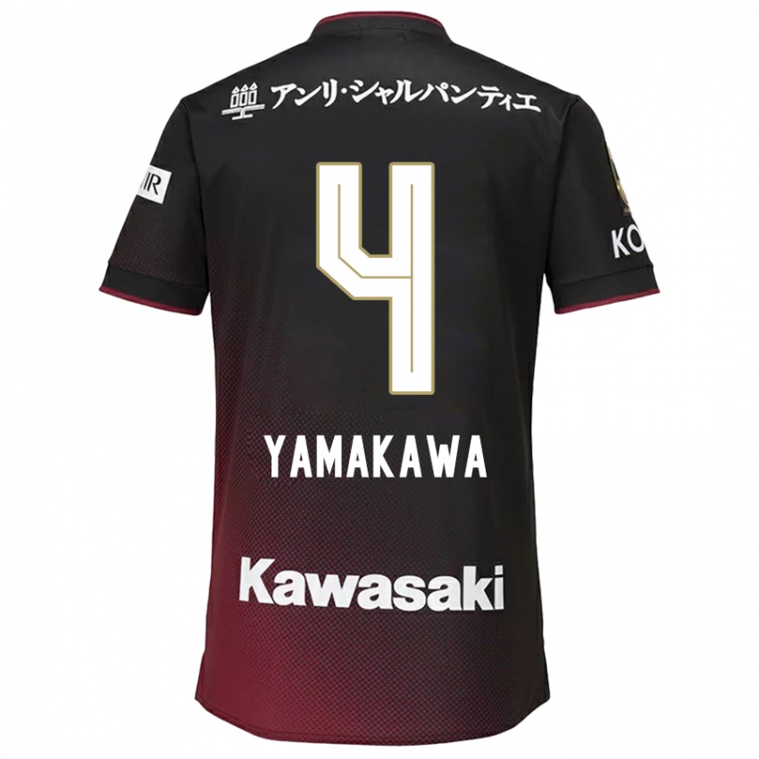 Herren Tetsushi Yamakawa #4 Schwarz Rot Heimtrikot Trikot 2024/25 T-Shirt