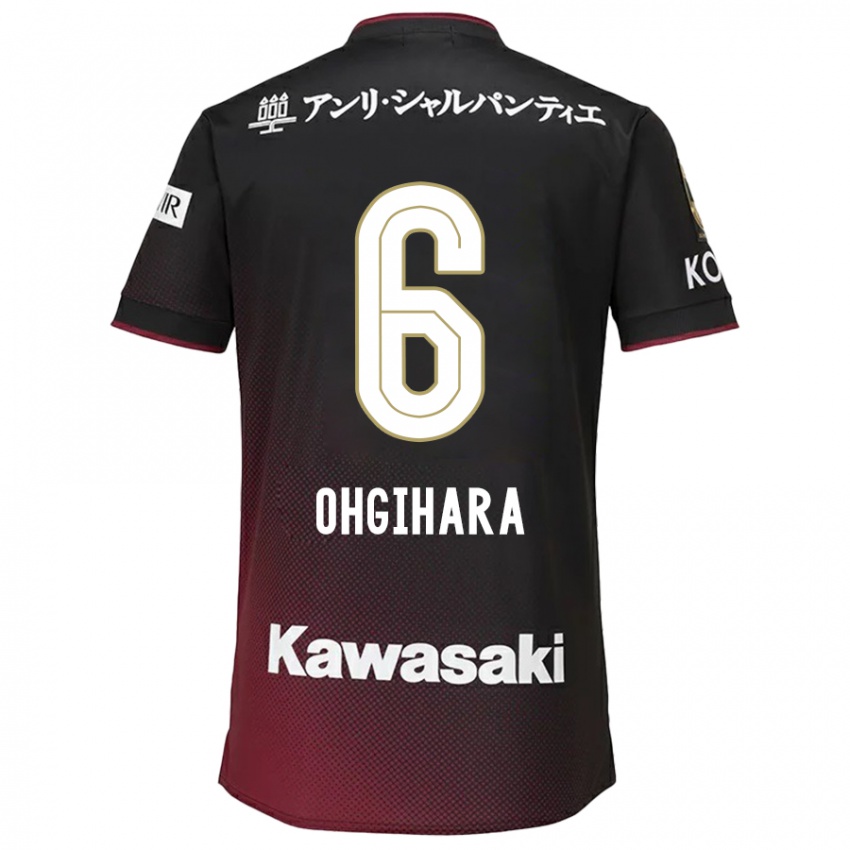 Herren Takahiro Ogihara #6 Schwarz Rot Heimtrikot Trikot 2024/25 T-Shirt