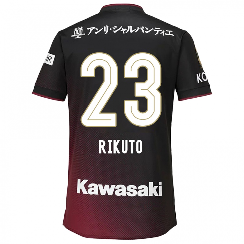 Herren Rikuto Hirose #23 Schwarz Rot Heimtrikot Trikot 2024/25 T-Shirt