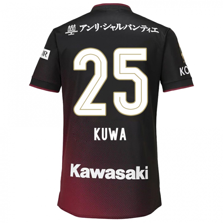 Herren Yuya Kuwasaki #25 Schwarz Rot Heimtrikot Trikot 2024/25 T-Shirt