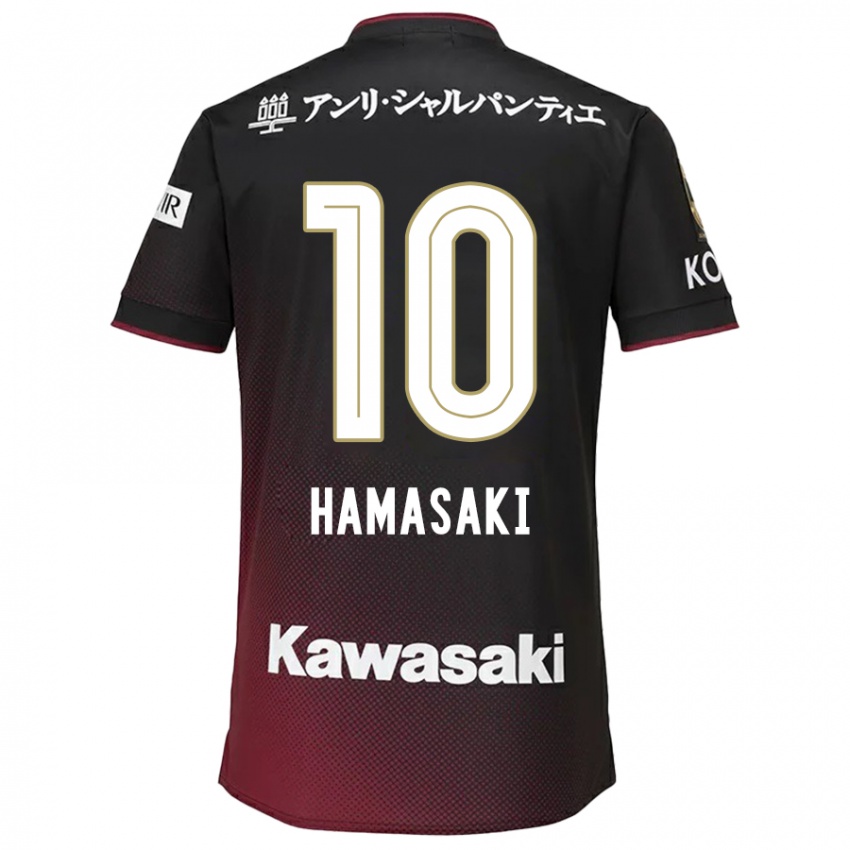 Herren Kento Hamasaki #10 Schwarz Rot Heimtrikot Trikot 2024/25 T-Shirt