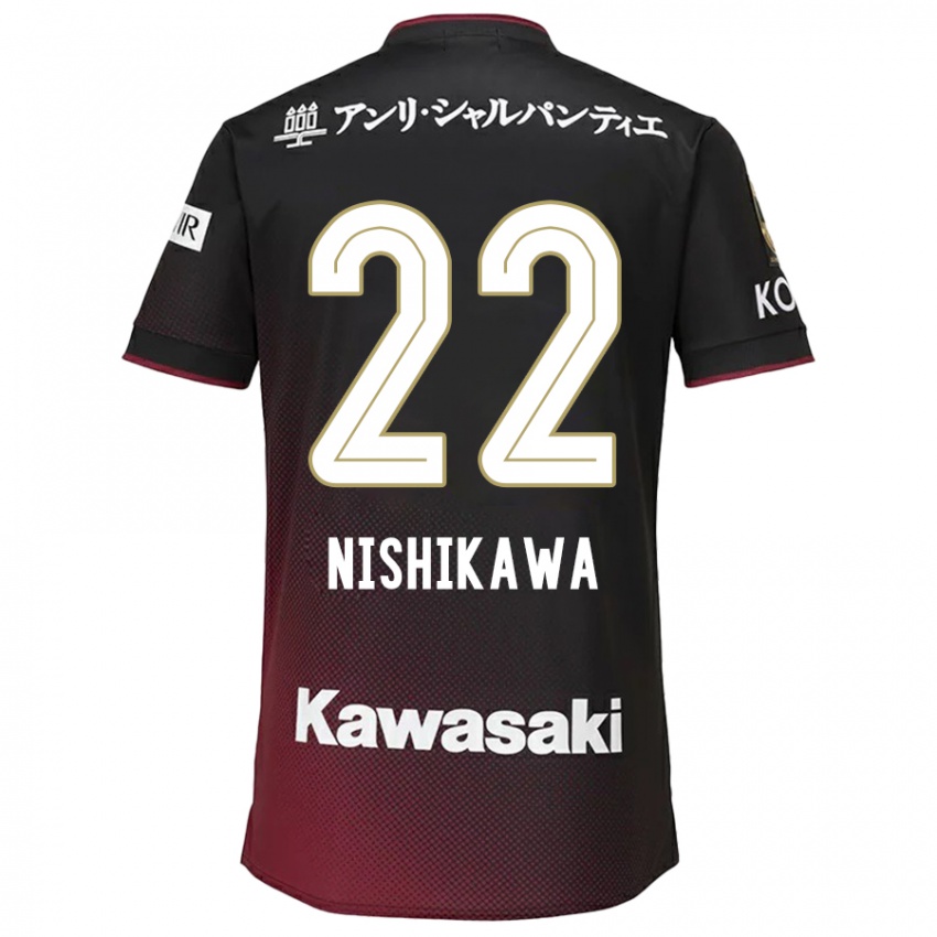 Herren Aiku Nishikawa #22 Schwarz Rot Heimtrikot Trikot 2024/25 T-Shirt