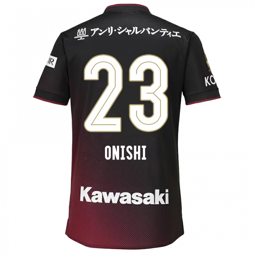 Herren Sota Onishi #23 Schwarz Rot Heimtrikot Trikot 2024/25 T-Shirt