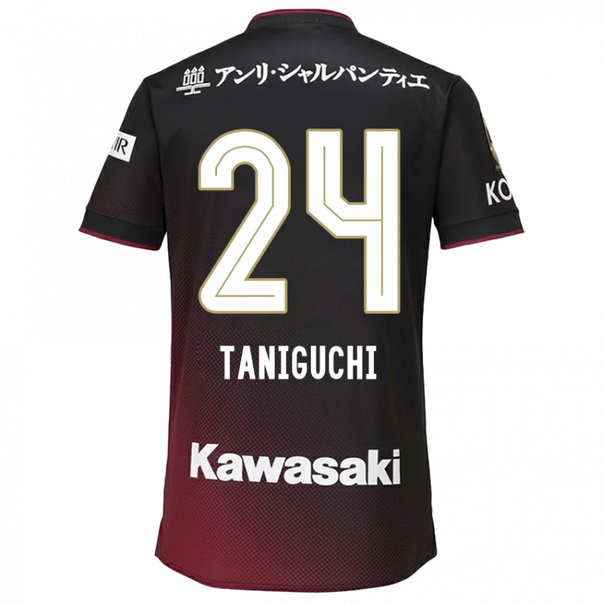 Herren Hiroto Taniguchi #24 Schwarz Rot Heimtrikot Trikot 2024/25 T-Shirt