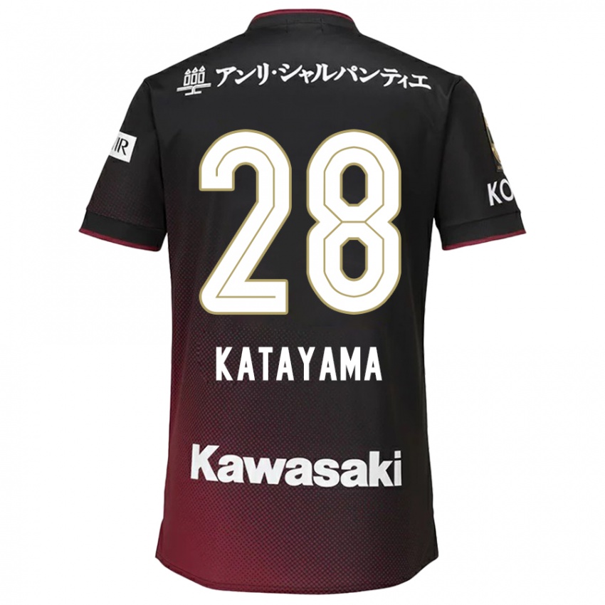 Herren Kota Katayama #28 Schwarz Rot Heimtrikot Trikot 2024/25 T-Shirt