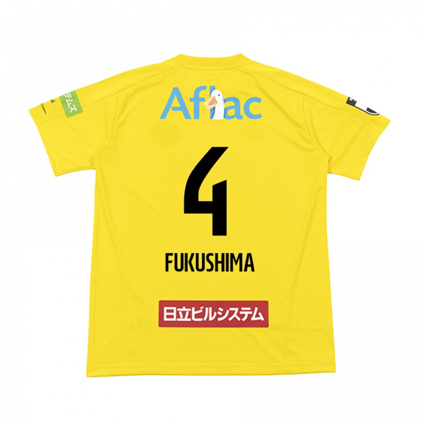 Herren Taiga Fukushima #4 Gelb Schwarz Heimtrikot Trikot 2024/25 T-Shirt