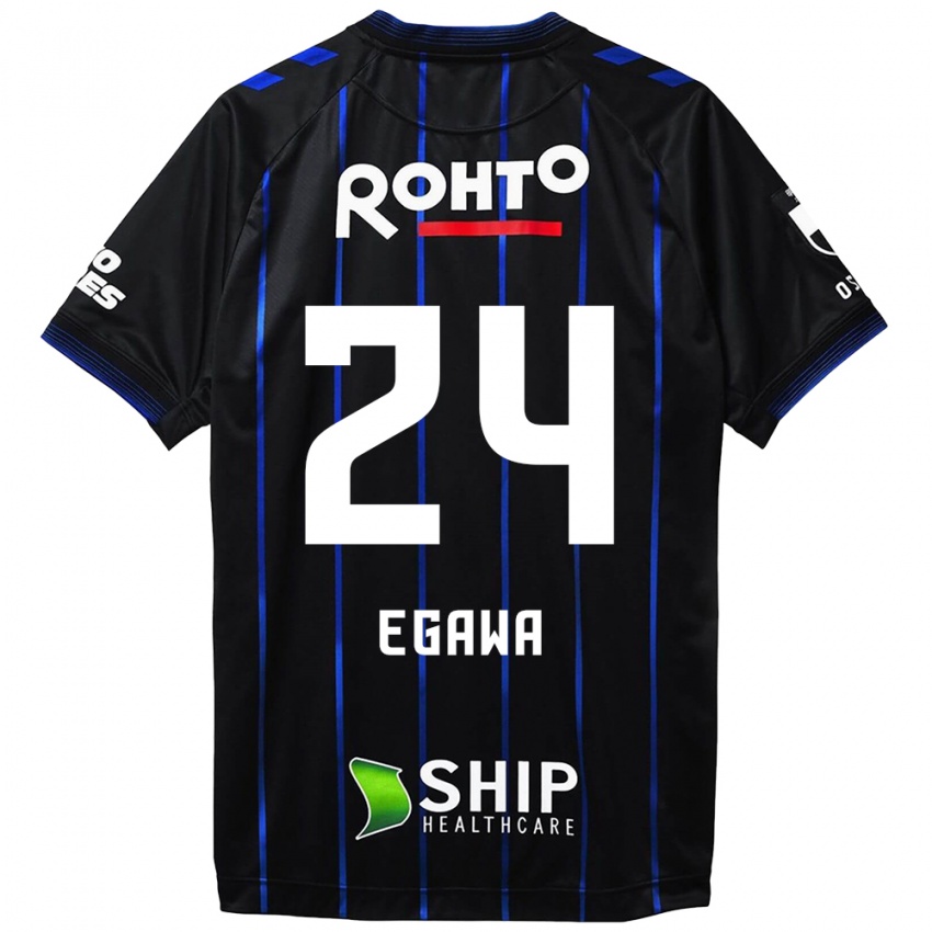 Herren Yusei Egawa #24 Schwarz Blau Heimtrikot Trikot 2024/25 T-Shirt