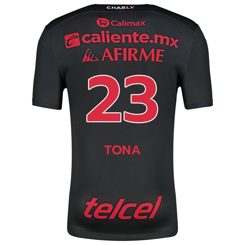 Herren Iván Tona #23 Schwarz Rot Heimtrikot Trikot 2024/25 T-Shirt