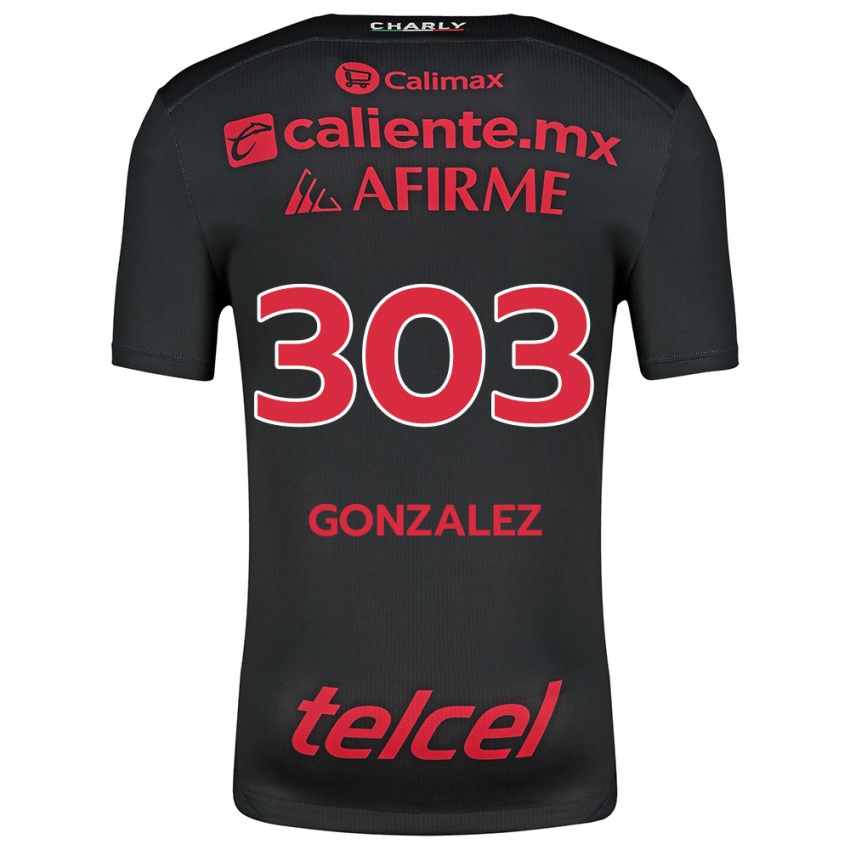 Herren Osmar González #303 Schwarz Rot Heimtrikot Trikot 2024/25 T-Shirt