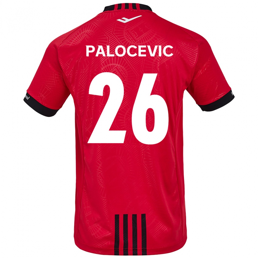 Herren Aleksandar Palocevic #26 Rot Schwarz Heimtrikot Trikot 2024/25 T-Shirt