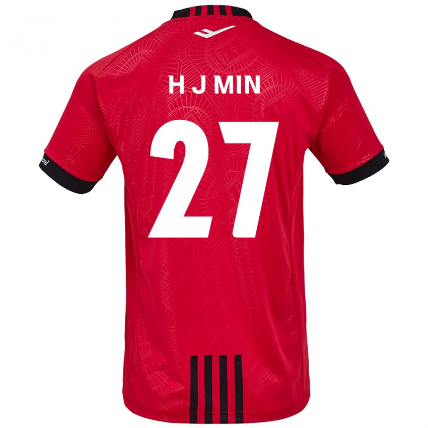 Herren Ji-Hoon Min #27 Rot Schwarz Heimtrikot Trikot 2024/25 T-Shirt