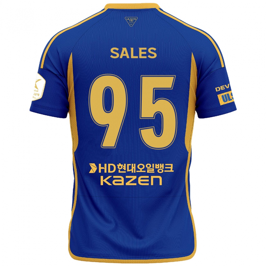 Herren Matheus Sales #95 Blau Gelb Heimtrikot Trikot 2024/25 T-Shirt