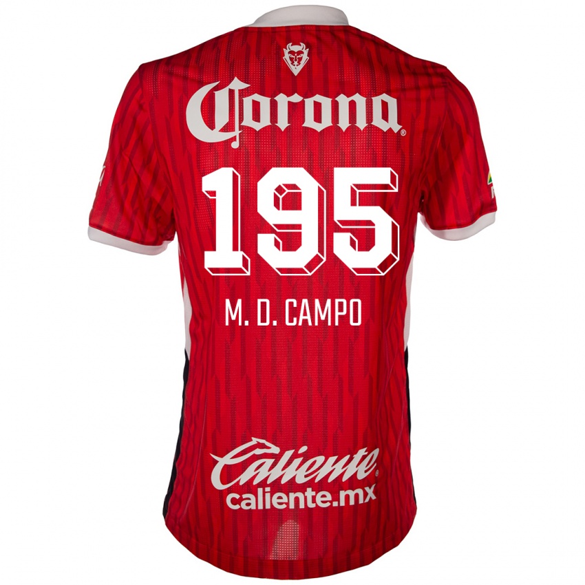 Herren Arturo Martín Del Campo #195 Rot-Weiss Heimtrikot Trikot 2024/25 T-Shirt